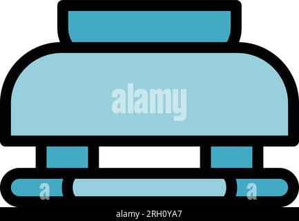 Replace smoke detector icon outline vector. Fire sensor. Home control color flat Stock Vector