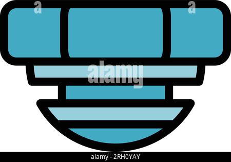 New smoke detector icon outline vector. Alarm fire. Home control color flat Stock Vector