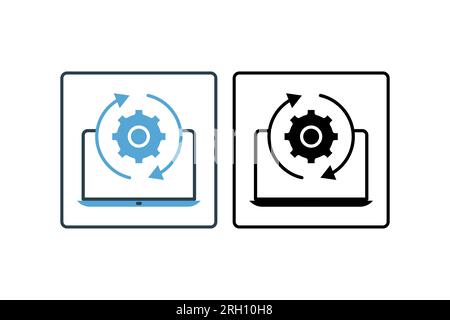 Refresh download icon. suitable for web site design, app, user interfaces. solid icon style. Simple vector design editable Stock Vector