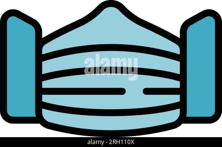 Medical mask icon outline vector. House work. Self remote color flat Stock Vector