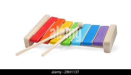 Colorful xylophone isolated on white. Children's toy Stock Photo