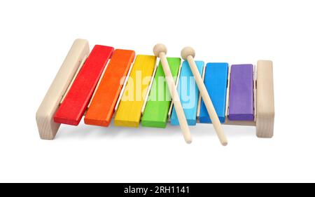 Colorful xylophone isolated on white. Children's toy Stock Photo