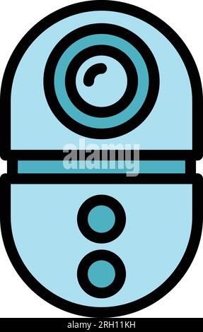 Screen video intercom icon outline vector. Door system. Entrance control color flat Stock Vector
