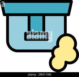 Crime smoke detector icon outline vector. Alarm fire. Sensor system color flat Stock Vector
