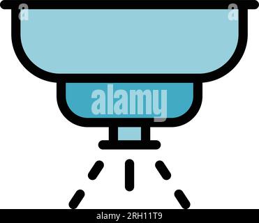 Smoke detector sprinkler icon outline vector. Home system. Alarm fire color flat Stock Vector