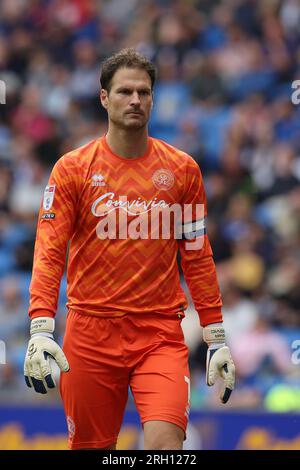 Cardiff, UK. 12th Aug, 2023. Asmir Begovic, the goalkeeper of Queens Park looks on. EFL Skybet championship match, Cardiff city v Queens Park Rangers at the Cardiff City Stadium in Cardiff, Wales on Saturday 12th August 2023. this image may only be used for Editorial purposes. Editorial use only, pic by Andrew Orchard/Andrew Orchard sports photography/Alamy Live news Credit: Andrew Orchard sports photography/Alamy Live News Stock Photo