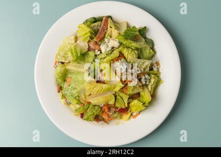 Salad with blue cheese and grilled chicken Stock Photo