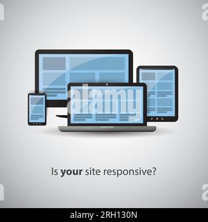 Responsive Web Design Concept - Is Your Site Responsive Stock Vector