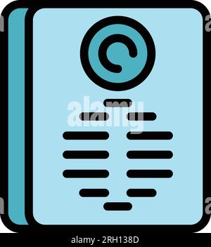 Brother video intercom icon outline vector. Door system. Panel access color flat Stock Vector
