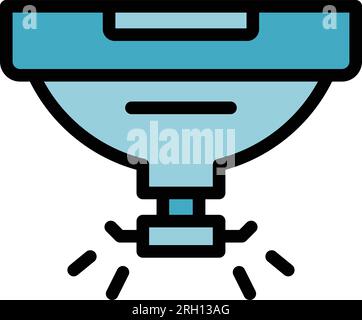 Security smoke detector icon outline vector. Fire sensor. Home control color flat Stock Vector