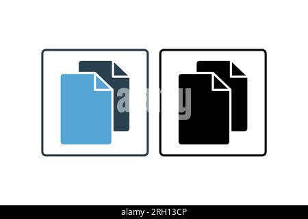 Duplicate icon. suitable for web site design, app, user interfaces. solid icon style. Simple vector design editable Stock Vector