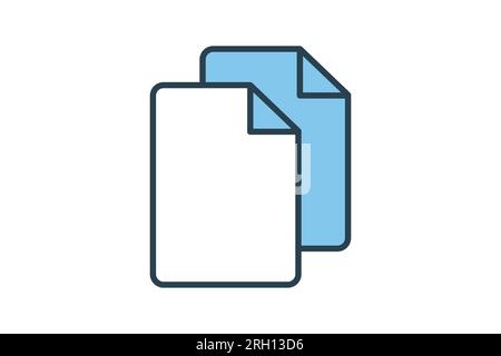 Duplicate icon. suitable for web site design, app, user interfaces. flat line icon style. Simple vector design editable Stock Vector