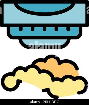 Privacy smoke detector icon outline vector. Fire sensor. Home control color flat Stock Vector