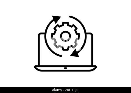 Refresh download icon. suitable for web site design, app, user interfaces. line icon style. Simple vector design editable Stock Vector