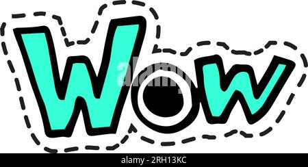 Wow exclamation sticker or icon for chatting Stock Vector