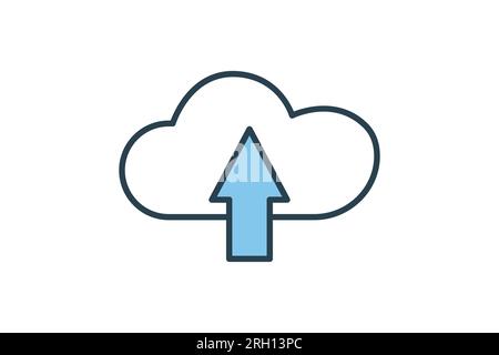 Cloud Upload icon. suitable for web site design, app, user interfaces. flat line icon style. Simple vector design editable Stock Vector