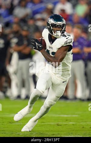 Philadelphia Eagles wide receiver Johnny King in action during the first  half of an NFL preseason football game against the Baltimore Ravens,  Saturday, Aug. 12, 2023, in Baltimore. (AP Photo/Nick Wass Stock