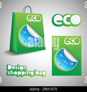 Eco Shopping Bag Design Stock Vector