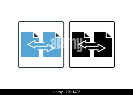 Convert file icon. suitable for web site design, app, user interfaces. solid icon style. Simple vector design editable Stock Vector