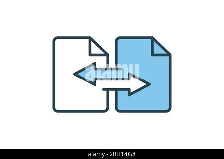Convert file icon. suitable for web site design, app, user interfaces. flat line icon style. Simple vector design editable Stock Vector