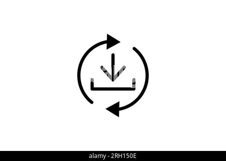 Refresh download icon. suitable for web site design, app, user interfaces. line icon style. Simple vector design editable Stock Vector