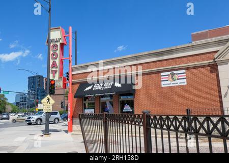 Billy Goat Tavern on Madison. Chicago, Illinois. Stock Photo