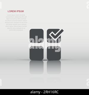 Checklist document icon in flat style. Survey vector illustration on white isolated background. Check mark choice business concept. Stock Vector