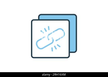 Copy link icon. suitable for web site design, app, user interfaces. flat line icon style. Simple vector design editable Stock Vector