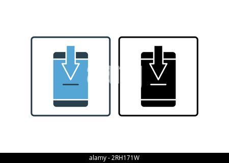 Download App icon. suitable for web site design, app, user interfaces. solid icon style. Simple vector design editable Stock Vector