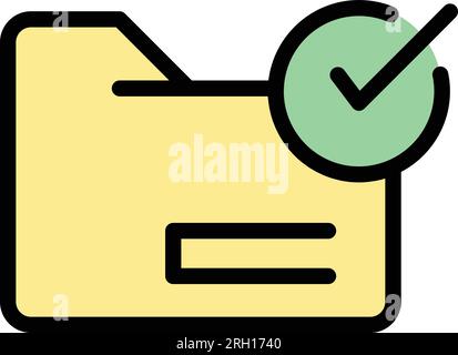 Secured folder icon outline vector. Data secure. Safety privacy color flat Stock Vector