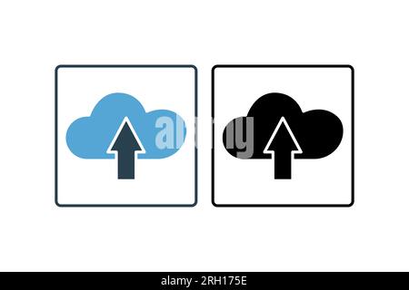 Cloud Upload icon. suitable for web site design, app, user interfaces. solid icon style. Simple vector design editable Stock Vector