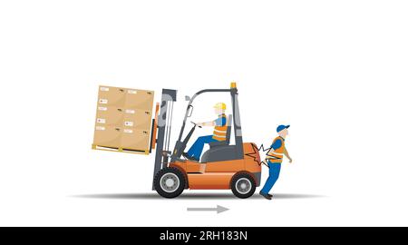 Warning, life threatening. It is forbidden to move in reverse without making sure that there are no obstacles. Vector. Stock Vector