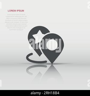 Map pin icon in flat style. gps navigation vector illustration on white isolated background. Locate position business concept. Stock Vector