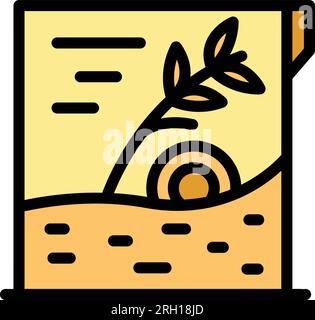 Flakes box icon outline vector. Bowl milk. Muesli corn color flat Stock Vector
