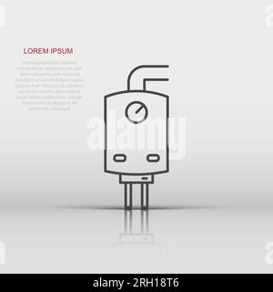 Gas boiler icon in flat style. Heater vector illustration on isolated background. Boiling sign business concept. Stock Vector