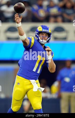 Los Angeles Rams quarterback Brett Rypien throws the ball during the first  half of an NFL football game, Saturday, Aug. 12, 2023, in Los Angeles,  Calif. (AP Photo/Ryan Sun Stock Photo - Alamy