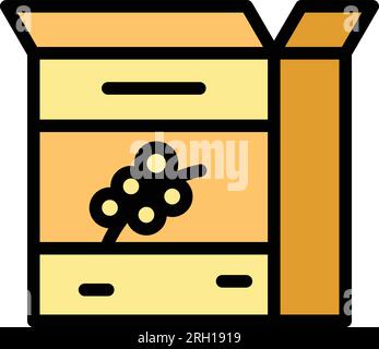 Corn box icon outline vector. Cereal breakfast. Milk fruit color flat Stock Vector