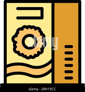 Cereal flakes icon outline vector. Corn box. Muesli granola color flat Stock Vector