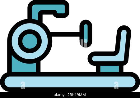 Workout seat icon outline vector. Gym equipment. Fitness training color flat Stock Vector