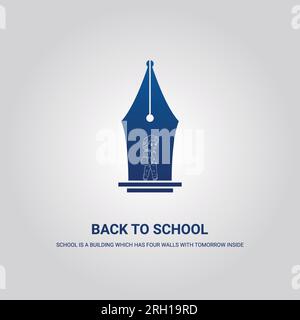 Back To School, Concept of education. 3D Illustration Stock Vector
