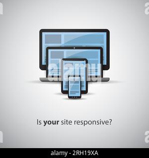 Responsive Web Design Concept - Is Your Site Responsive Stock Vector