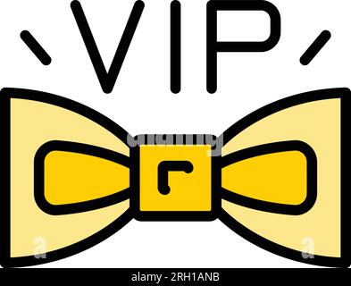 Vip event bow tie icon outline vector. Cinema concert. Music party color flat Stock Vector