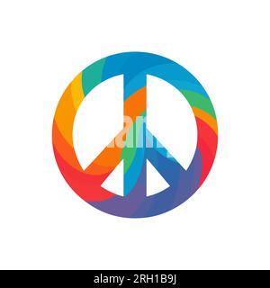 Peace symbol, colored sign on a white background. Vector illustration Stock Vector