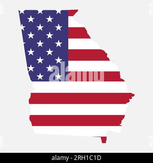 Georgia map shape, united states of america. Flat concept icon symbol vector illustration . Stock Vector