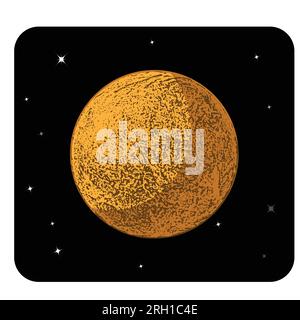 Moon vector icon. Space icon illustration isolated on black background. Stock Vector