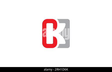 Letter CK or KC logo design. modern creative negative space logo . Letter C combining with Letter K in the negative space of it Stock Vector