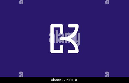 Letter CK or KC logo design. modern creative negative space logo . Letter C combining with Letter K in the negative space of it Stock Vector