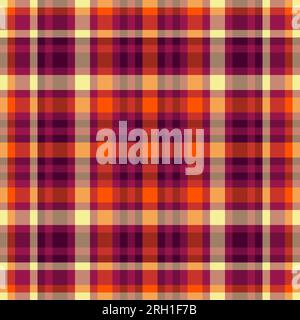 Pattern fabric textile of check texture background with a vector plaid seamless tartan in pink and dark colors. Stock Vector