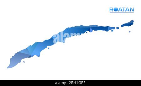 Map of Roatan. Low poly illustration of the island. Purple geometric ...
