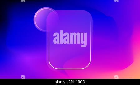 Fading rectangular and circular frames over twilight colors gradient background. Stock Vector